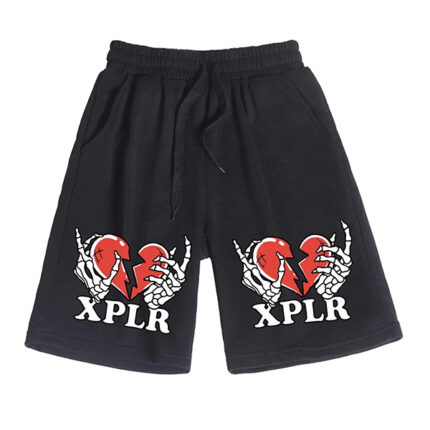 Xplr Heart Break Black Shorts